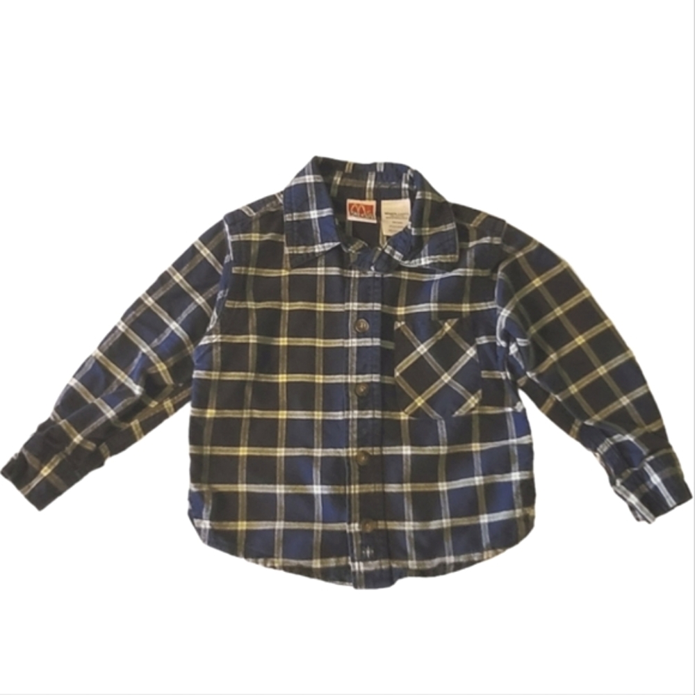 McDonald's Vintage McKids Flannel Button Long Sleeve Down Shirt Infants Size 24m